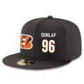 Cheap Cincinnati Bengals #96 Carlos Dunlap Snapback Cap NFL Player Black with White Number Stitched Hat