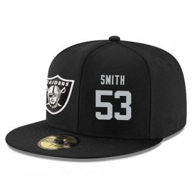 Cheap Oakland Raiders #53 Malcolm Smith Snapback Cap NFL Player Black with Silver Number Stitched Hat