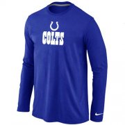 Wholesale Cheap Nike Indianapolis Colts Authentic Logo Long Sleeve NFL T-Shirt Blue