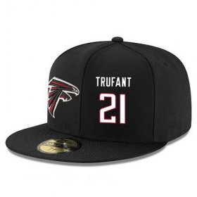 Cheap Atlanta Falcons #21 Desmond Trufant Snapback Cap NFL Player Black with White Number Stitched Hat