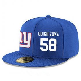 Cheap New York Giants #58 Owa Odighizuwa Snapback Cap NFL Player Royal Blue with White Number Stitched Hat