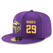 Cheap Minnesota Vikings #29 Xavier Rhodes Snapback Cap NFL Player Purple with Gold Number Stitched Hat