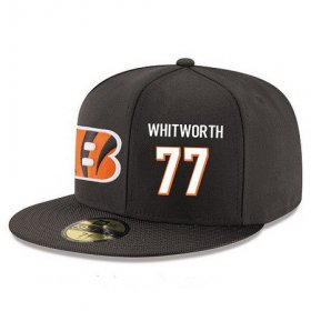 Cheap Cincinnati Bengals #77 Andrew Whitworth Snapback Cap NFL Player Black with White Number Stitched Hat