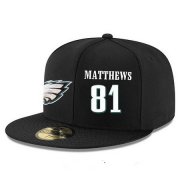 Cheap Philadelphia Eagles #81 Jordan Matthews Snapback Cap NFL Player Black with White Number Stitched Hat