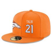 Cheap Denver Broncos #21 Aqib Talib Snapback Cap NFL Player Orange with White Number Stitched Hat