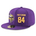 Cheap Minnesota Vikings #84 Cordarrelle Patterson Snapback Cap NFL Player Purple with Gold Number Stitched Hat