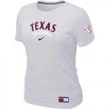 Wholesale Cheap Women's Texas Rangers Nike Short Sleeve Practice MLB T-Shirt White