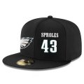 Cheap Philadelphia Eagles #43 Darren Sproles Snapback Cap NFL Player Black with White Number Stitched Hat