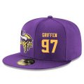 Cheap Minnesota Vikings #97 Everson Griffen Snapback Cap NFL Player Purple with Gold Number Stitched Hat