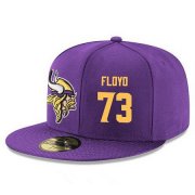 Cheap Minnesota Vikings #73 Sharrif Floyd Snapback Cap NFL Player Purple with Gold Number Stitched Hat