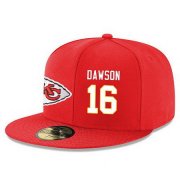 Cheap Kansas City Chiefs #16 Len Dawson Snapback Cap NFL Player Red with White Number Stitched Hat