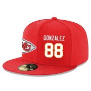 Cheap Kansas City Chiefs #88 Tony Gonzalez Snapback Cap NFL Player Red with White Number Stitched Hat