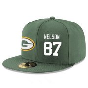 Cheap Green Bay Packers #87 Jordy Nelson Snapback Cap NFL Player Green with White Number Stitched Hat