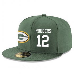 Cheap Green Bay Packers #12 Aaron Rodgers Snapback Cap NFL Player Green with White Number Stitched Hat