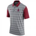 Wholesale Cheap Men's Los Angeles Angels of Anaheim Nike Gray Dri-FIT Stripe Polo