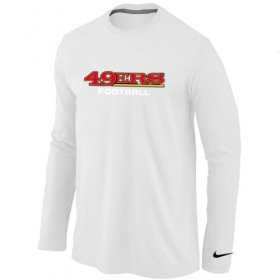 Wholesale Cheap Nike San Francisco 49ers Authentic Font Long Sleeve T-Shirt White