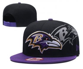 Cheap NFL Baltimore Ravens Flock Black Adjustable Hat