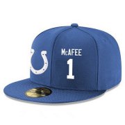 Cheap Indianapolis Colts #1 Pat McAfee Snapback Cap NFL Player Royal Blue with White Number Stitched Hat