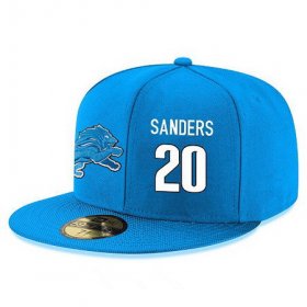 Cheap Detroit Lions #20 Barry Sanders Snapback Cap NFL Player Light Blue with White Number Stitched Hat