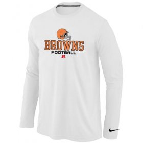 Wholesale Cheap Nike Cleveland Browns Critical Victory Long Sleeve T-Shirt White