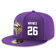 Cheap Minnesota Vikings #26 Trae Waynes Snapback Cap NFL Player Purple with White Number Stitched Hat