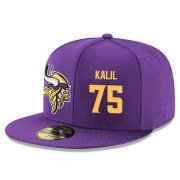 Cheap Minnesota Vikings #75 Matt Kalil Snapback Cap NFL Player Purple with Gold Number Stitched Hat