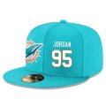 Cheap Miami Dolphins #95 Dion Jordan Snapback Cap NFL Player Aqua Green with White Number Stitched Hat