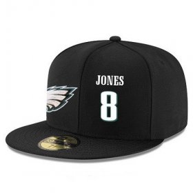 Cheap Philadelphia Eagles #8 Donnie Jones Snapback Cap NFL Player Black with White Number Stitched Hat