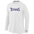 Wholesale Cheap Nike Tennessee Titans Authentic Font Long Sleeve T-Shirt White