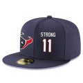 Cheap Houston Texans #11 Jaelen Strong Snapback Cap NFL Player Navy Blue with White Number Stitched Hat