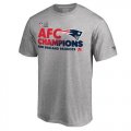 Wholesale Cheap Men's New England Patriots Pro Line by Fanatics Branded Heathered Gray Big & Tall 2016 AFC Conference Champions Trophy Collection Locker Room T-Shirt