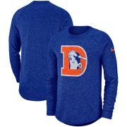 Wholesale Cheap Denver Broncos Nike Fan Gear Marled Historic Raglan Long Sleeve T-Shirt Royal