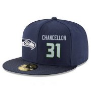 Cheap Seattle Seahawks #31 Kam Chancellor Snapback Cap NFL Player Navy Blue with Gray Number Stitched Hat