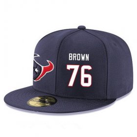 Cheap Houston Texans #76 Duane Brown Snapback Cap NFL Player Navy Blue with White Number Stitched Hat