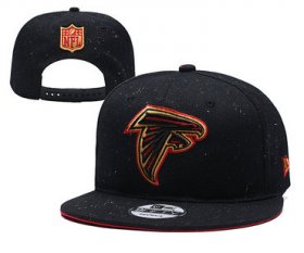 Cheap Falcons Team Gold Logo Black Adjustable Hat YD