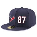 Cheap Houston Texans #87 C.J. Fiedorowicz Snapback Cap NFL Player Navy Blue with White Number Stitched Hat