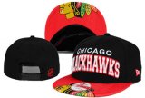 Cheap NHL Chicago Blackhawks Team Logo Black Snapback Adjustable Hat