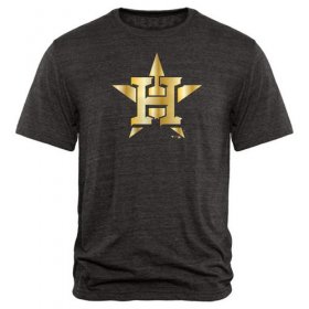 Wholesale Cheap Houston Astros Fanatics Apparel Gold Collection Tri-Blend T-Shirt Black