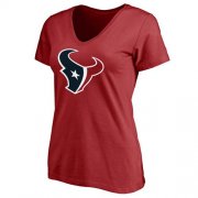 Wholesale Cheap Women's Houston Texans Pro Line Primary Team Logo Slim Fit T-Shirt Red