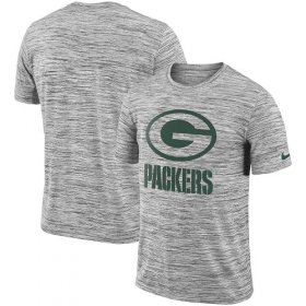 Wholesale Cheap Men\'s Green Bay Packers Nike Heathered Black Sideline Legend Velocity Travel Performance T-Shirt