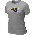 Wholesale Cheap Women's Nike Los Angeles Rams Logo NFL T-Shirt Light Grey