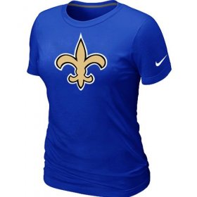 Wholesale Cheap Women\'s Nike New Orleans Saints Logo NFL T-Shirt Blue