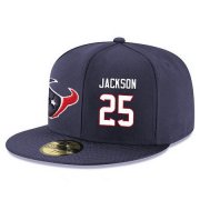 Cheap Houston Texans #25 Kareem Jackson Snapback Cap NFL Player Navy Blue with White Number Stitched Hat