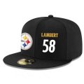 Cheap Pittsburgh Steelers #58 Jack Lambert Snapback Cap NFL Player Black with White Number Stitched Hat