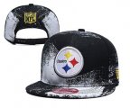 Cheap Steelers Team Logo Black White Adjustable Hat YD