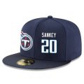 Cheap Tennessee Titans #20 Perrish Cox Snapback Cap NFL Player Navy Blue with White Number Stitched Hat