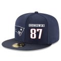 Cheap New England Patriots #87 Rob Gronkowski Snapback Cap NFL Player Navy Blue with White Number Stitched Hat