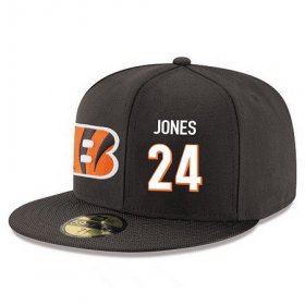 Cheap Cincinnati Bengals #24 Adam Jones Snapback Cap NFL Player Black with White Number Stitched Hat