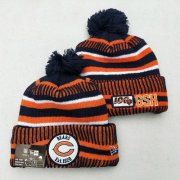 Cheap Bears Team Logo Orange 100th Season Pom Knit Hat YD