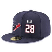 Cheap Houston Texans #28 Alfred Blue Snapback Cap NFL Player Navy Blue with White Number Stitched Hat